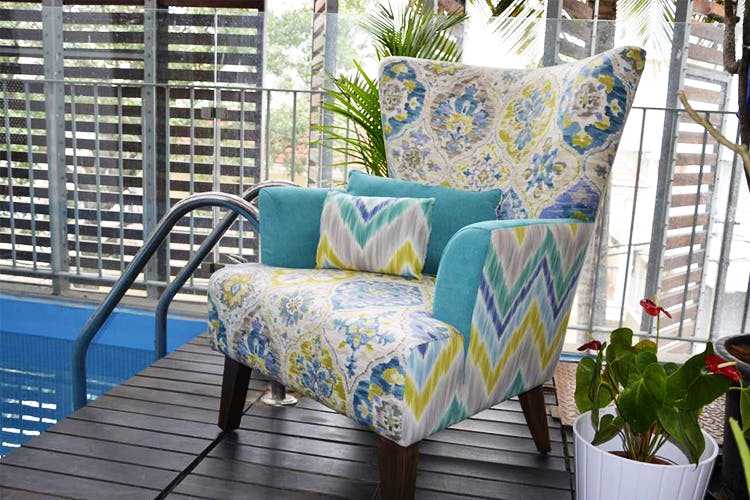 Furniture,Blue,Chair,Room,Aqua,Interior design,Turquoise,Porch,Home,Slipcover
