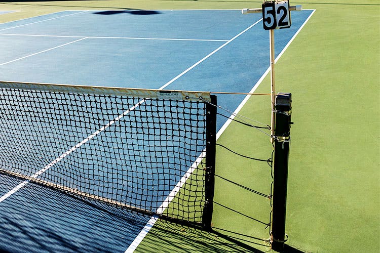 Sport venue,Tennis court,Net,Tennis Equipment,Line,Floor,Tennis,Grass,Sports equipment,Sports